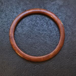 Vintage Root Beer Translucent Bakelite Bangle Bracelet - Art Deco Era